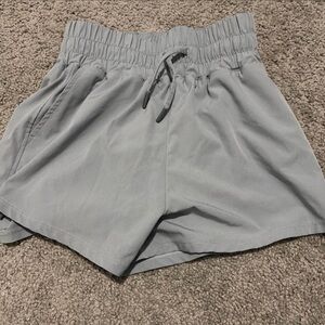 Women's Gray Elastic Waist Shorts